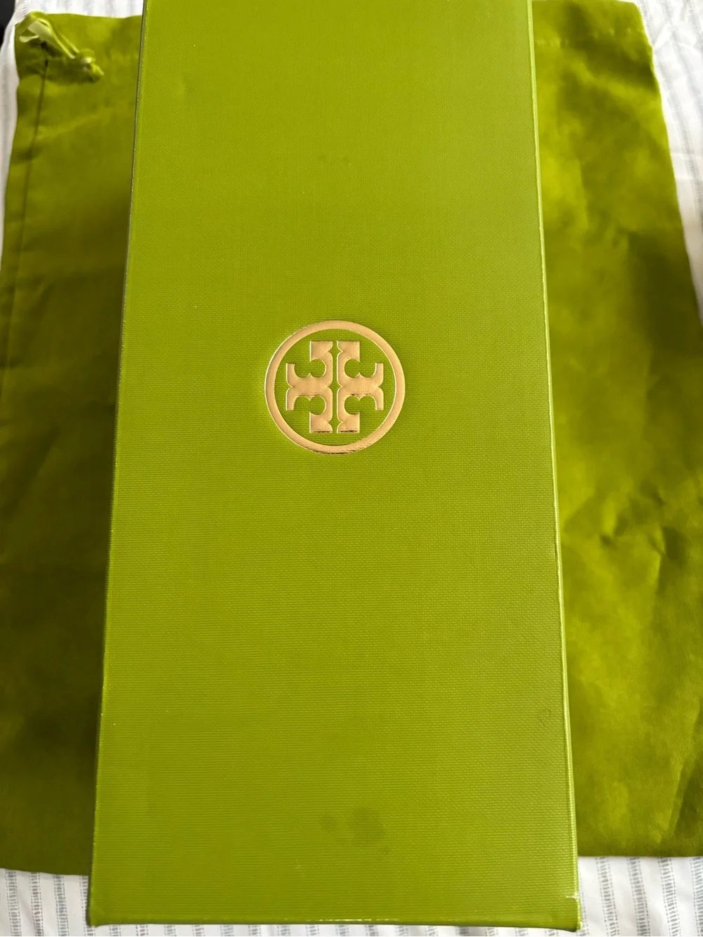 Tory Burch Pale Yellow Leather Slide Mules New With Original Box And Dust Bag